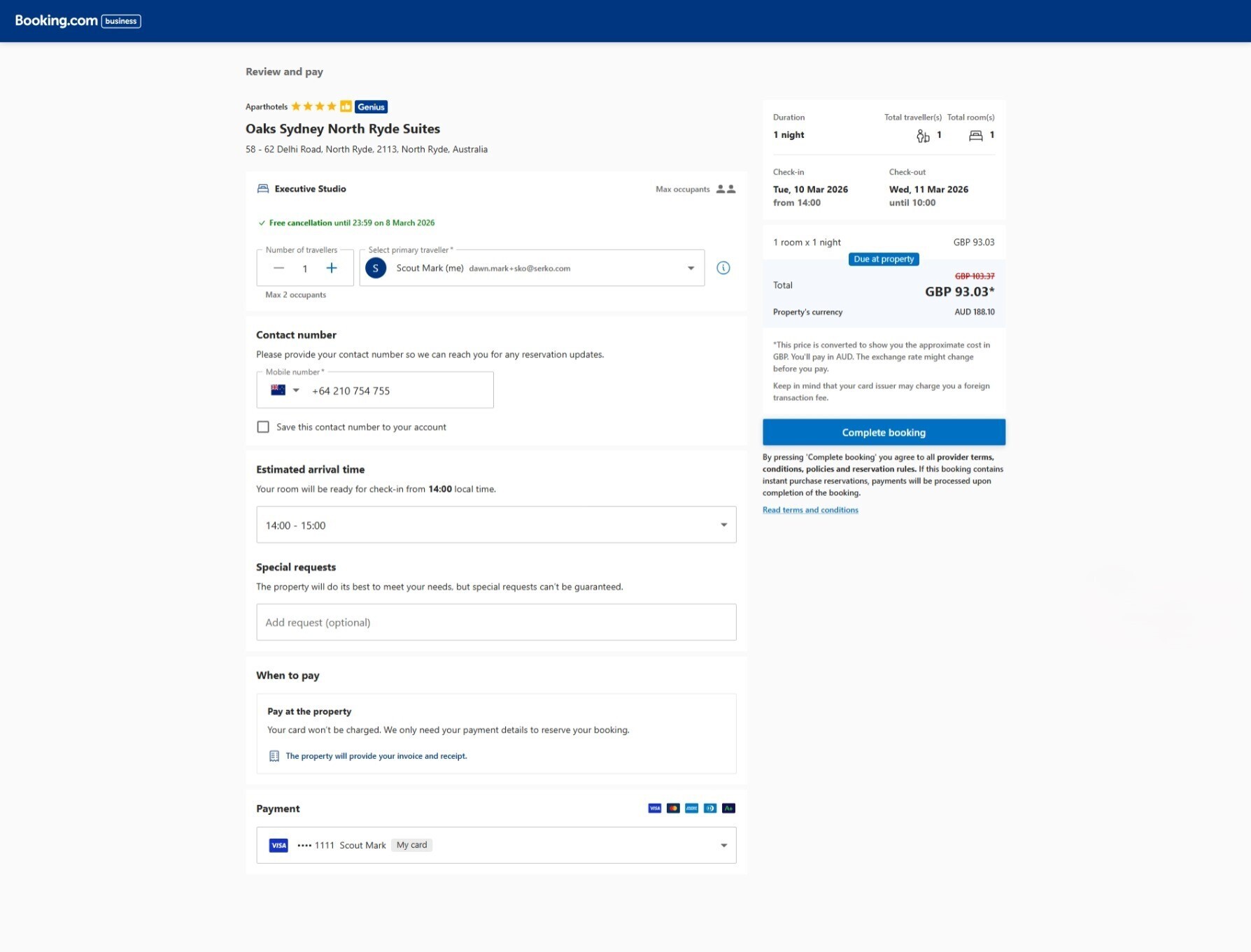 Make an accommodation booking – Booking.com for Business